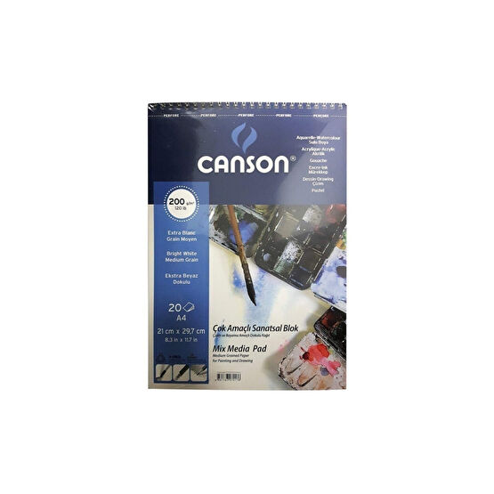 Canson Fıneface Çok Amaçlı Resim Blokları 200gr A4 20yp Üstten Spiralli Sanatsal Malzemeler Fiyatı