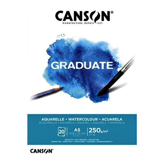 Canson Graduate Suluboya Defteri 250gr A5 20 Yaprak Defter Fiyatı