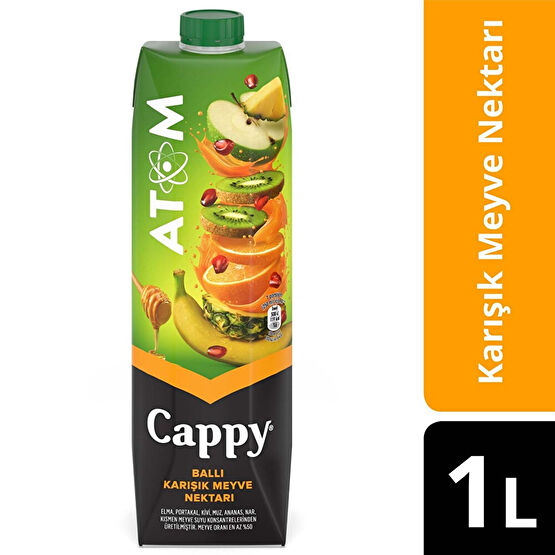 Cappy Atom Ballı, Karışık Meyve Suyu Karton Kutu 1 Litre Limonata ve Meyve suyu Fiyatı