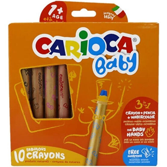 Carioca Baby &quot;3 In 1&quot; Jumbo Ahşap Gövdeli Boya Kalemi 10'lu Fon Karton & Mukavva Fiyatı