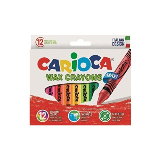 CARIOCA Jumbo Elleri Kirletmeyen Yıkanabilir Mum Boya Kalemi 12li Pastel Boya Fiyatı