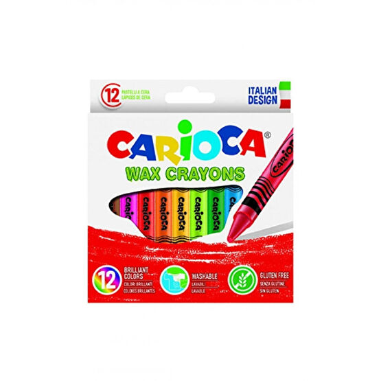 CARIOCA Wax Crayons Yıkanabilir Pastel Boya Kalemi 12li