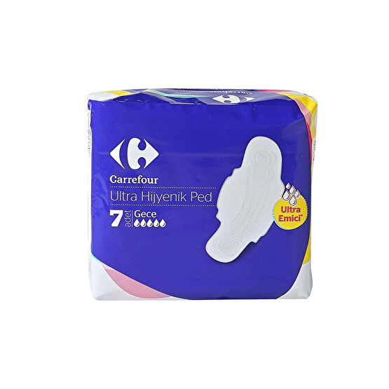 Carrefour Ultra Hijyenik Ped Gece 7'Li Hijyenik Pedler ve Tamponlar Fiyatı