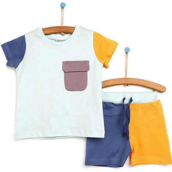 Cassiope Colorful Tshirt-Şort Erkek Bebek Bebek Giysi Takım Fiyatı