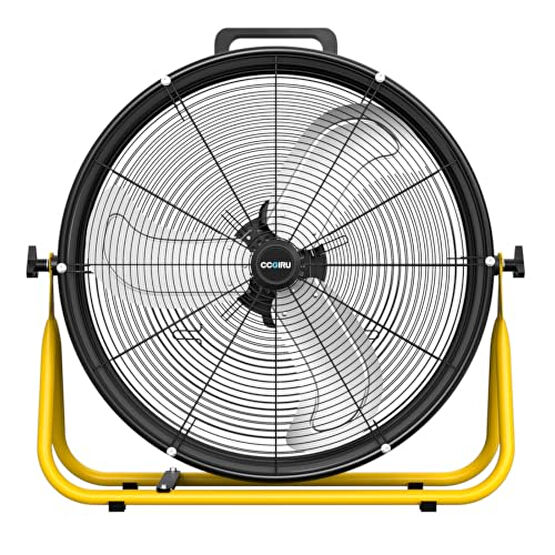 CCGIRU 24" High Velocity Industrial Drum Fan, 8500 CFM 3-Speed Heavy Duty Metal Black Shop Fan for Warehouse, Workshops, Garage, Factory and Basement - UL Safety Listed Vantilatörler Fiyatı