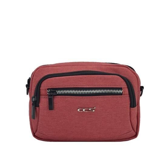 Ççs Kırmızı Kumaş Bel ve Omuz Çantası