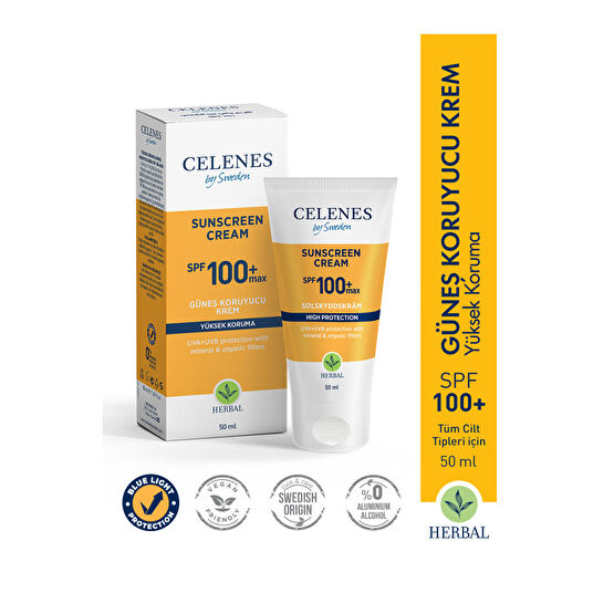Celenes Herbal Güneş Koruma Kremi 100 Max Spf 50ml / Tüm Cilt Tipleri Güneş Kremleri ve Losyonları Fiyatı