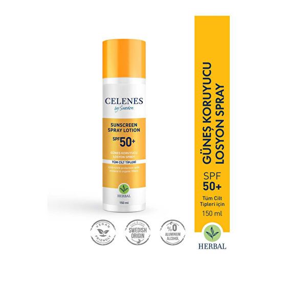 Celenes Herbal Güneş Koruyucu Losyon Spray 50 Spf