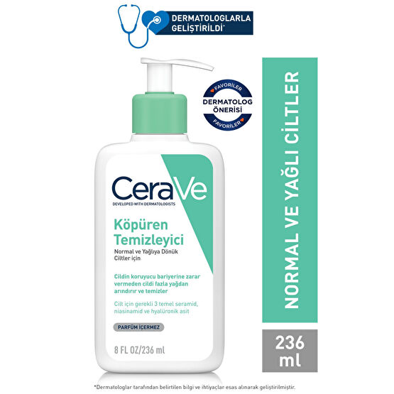 CeraVe Köpüren Temizleyici Seramid Içerikli Normal & Yağlı Ciltler Yüz Vücut 236 ml Cilt Temizleme ve Peeling Fiyatı