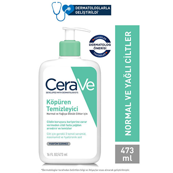 CeraVe Köpüren Temizleyici Seramid Içerikli Normal & Yağlı Ciltler Yüz Vücut 473 ml Cilt Temizleme ve Peeling Fiyatı