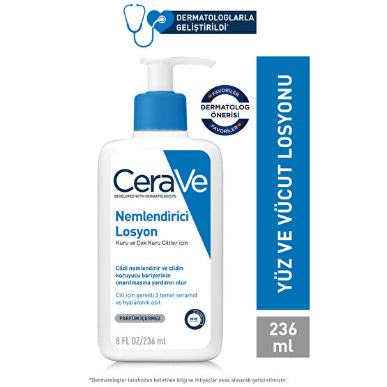 CeraVe Nemlendirici Losyon Kuru Ciltler Seramid Ve Hyalüronik Asit Içerikli Yüz Vücut 236ml Cilt ve Yüz Bakımı Fiyatı