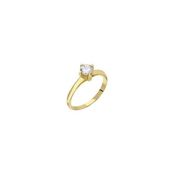 Chavin BR16 Altın 0.65 Crt Swarovski Tek Taş Yüzük