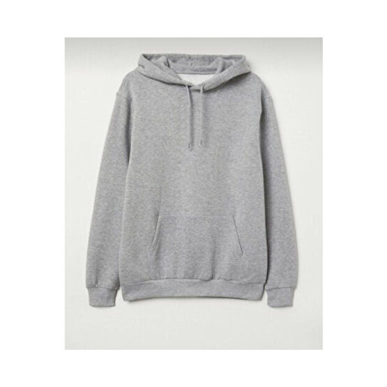 CİGS Yeni Sezon Gri Kapüşonlu Sweetshirt Ipsiz M/L Beden Bayan Sweatshirt Fiyatı