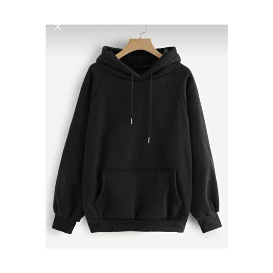 CİGS Yeni Sezon Siyah Unisex Oversize Kapşonlu Sweatshirt M/L Beden Bayan Sweatshirt Fiyatı