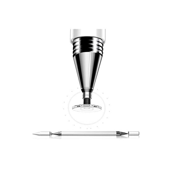 Cimricik Android Uyumlu Pencil 2 in1 Disk Uçlu Stylus Kalem Beyaz