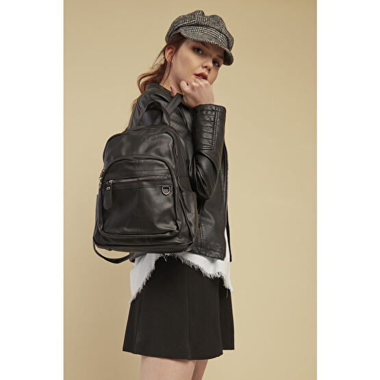 citycenterfashion Kadın Siyah Sekiz Bölmeli Sırt Çantası Cty-lbn-011 Unisex Sırt Çantası Fiyatı