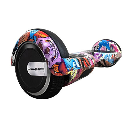 Citymate Elektrikli Kaykay 6.5" Butterfly Grafity Desenli Akıllı Hoverboard - Çanta Hediyeli