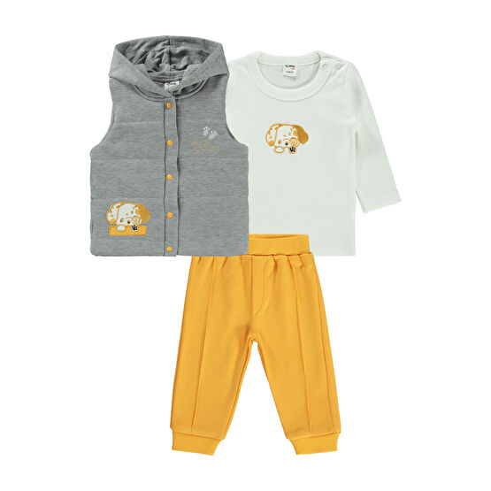 Civil Baby Erkek Bebek 3lü Takım 6-18 Ay Hardal 12-18 AY Beden