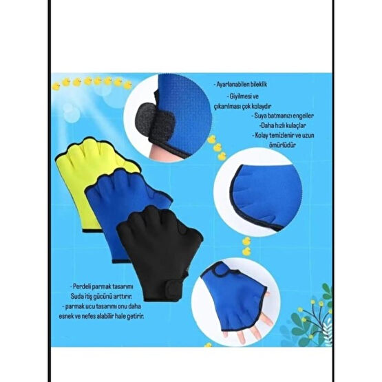 Ciwaa Yüzücü El Paleti Yüzme Eldiveni Mavi Palet (Outdoor) Fiyatı