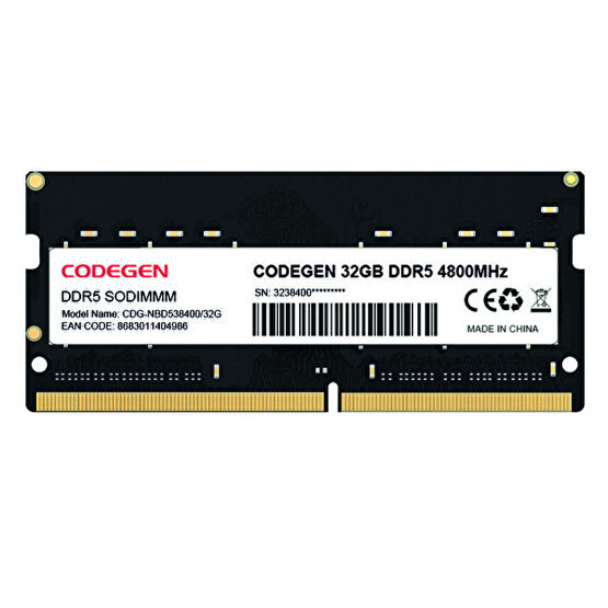 Codegen Cdg-Nbd538400/32G 32 GB Ddr5 4800 MHz Notebook RAM RAM Bellekler Fiyatı