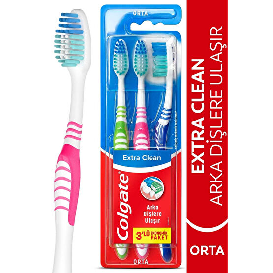 Colgate Extra Clean Dil Temizleyicili Arka Dişlere Uzanan Orta Diş Fırçası 2 1 Diş Fırçaları Fiyatı