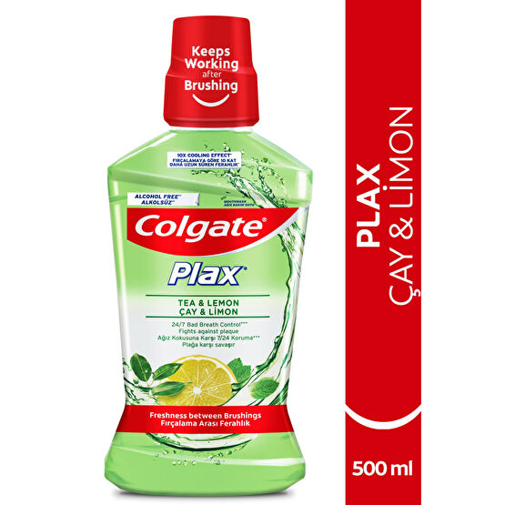 Colgate Plax Çay ve Limon Plağa Karşı Alkolsüz Ağız Bakım Suyu 500 ml Ağız Gargara ve Spreyi Fiyatı