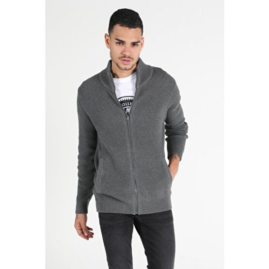 Colin's Erkek Slim Fit Erkek Gri Melanj Hırka Erkek Hırkalar Fiyatı