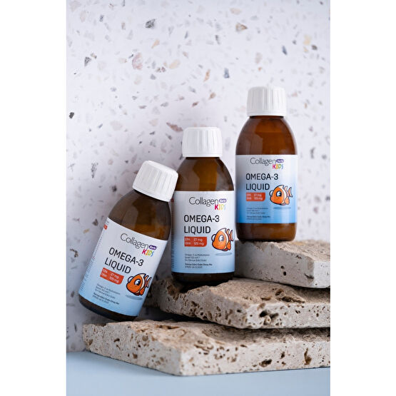 Collagen Forte Platinum Omega-3 Kids Liquid & Multivitamin 150ml Çocuklar Için Portakal Aromalı Sıvı Balık Yağı Balık Yağı / Omega 3 - 6 - 9 Fiyatı