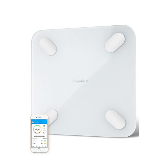 comedones Yağ Ölçer Fonksiyonlu Baskül Akıllı Bluetooth Tartı - Uygulama Ile Kontrol ( 30x30 Cm ) Baskül & Tartılar Fiyatı