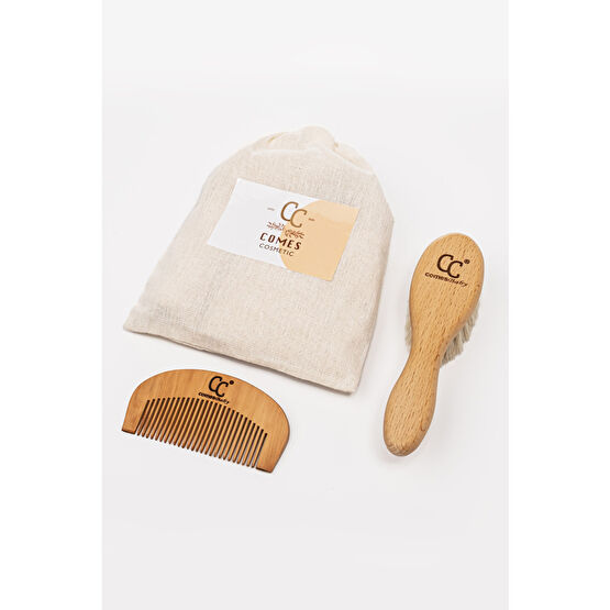 ComesBaby 2li Set Keçi Kılı Bebek Saç Fırçası & Mini Oval Tarak Bebek Saç Fırça-Tarak Fiyatı