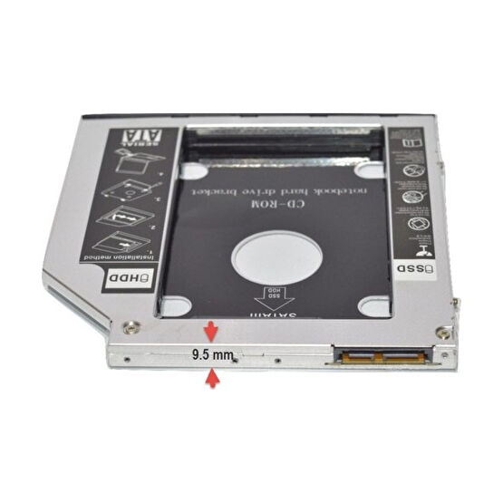 Compaxe SSD Caddy 9.5mm DVD To SSD Kutusu HDD Kutuları Fiyatı