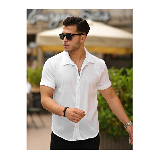 comstar Erkek Yazlık Likralı Slim Fit Gömlek Yaka Kısa Kollu Gömlek L Beden Kadın Gömlek Fiyatı
