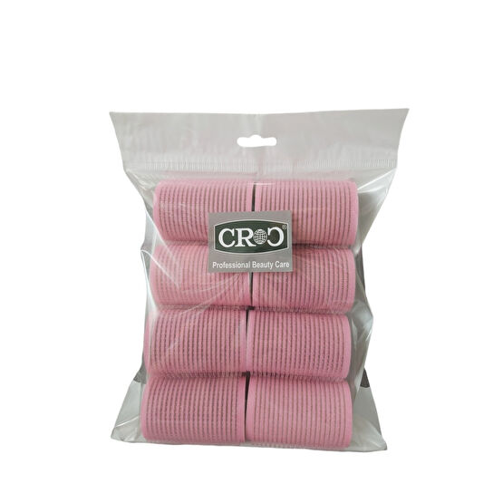 Croc 1207 Cırtlı Sünger Bigudi 8li Çap 4cm Pembe - Yapışkanlı Saç Bigudisi Toka, Taç & Saç Bandı Fiyatı