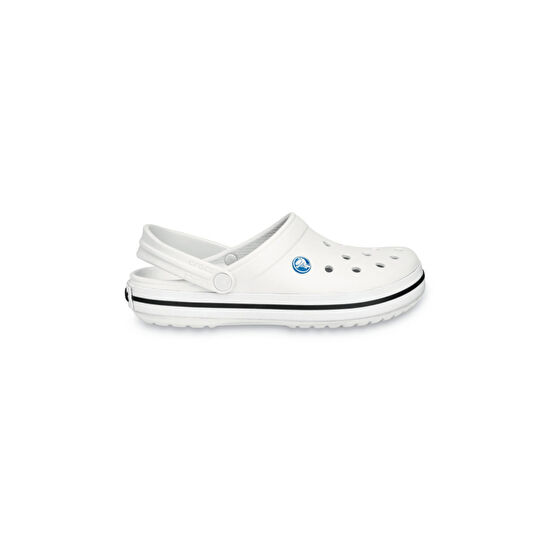 Crocs Beyaz Unisex Crocband Kenarı Siyah Beyaz Çizgili Terlik 45-46 Beden