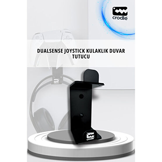 Crodle Duvara Monte Edilebilen Gaming Ps4 Ps5 Xbox Joystick Controller Tutucu ve Kulaklık Standı - Siyah Kulaklık Aksesuarı Fiyatı