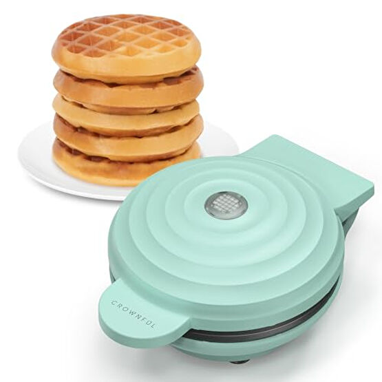 CROWNFUL Mini Waffle Maker Machine, 4 Inch Chaffle Maker with Compact Design, Easy to Clean, Non-Stick Surface, Recipe Guide Included, Perfect for Breakfast, Dessert, Sandwich, or Other Snacks Waffle Makinesi Fiyatı