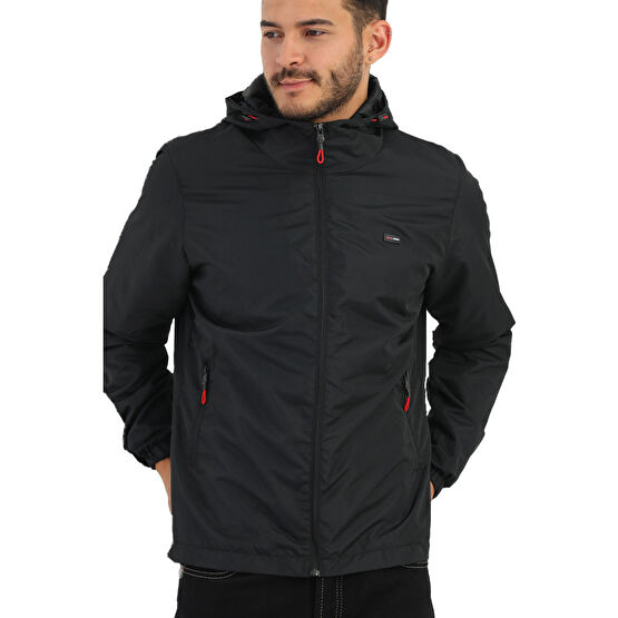 D1fference Erkek Siyah Içi Astarlı Su Ve Rüzgar Geçirmez Kapüşonlu Cepli Spor Yagmurluk M Beden Mont (Outdoor) Fiyatı
