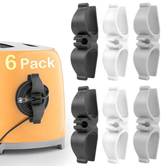 Daisyhome Cord Organizer for Kitchen Appliances-6 Pack, Appliance Cord Organizer stick on, Small Kitchen Appliances Cord keeper, Adhesive Cord Holder, Cord Winder for Pressure Cooker, Stand Mixer… Düdüklü Tencereler Fiyatı