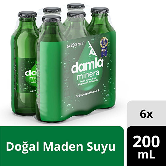 Damla Minera Minarelli Su Cam 6x200 ml Maden Suyu ve Soda Fiyatı