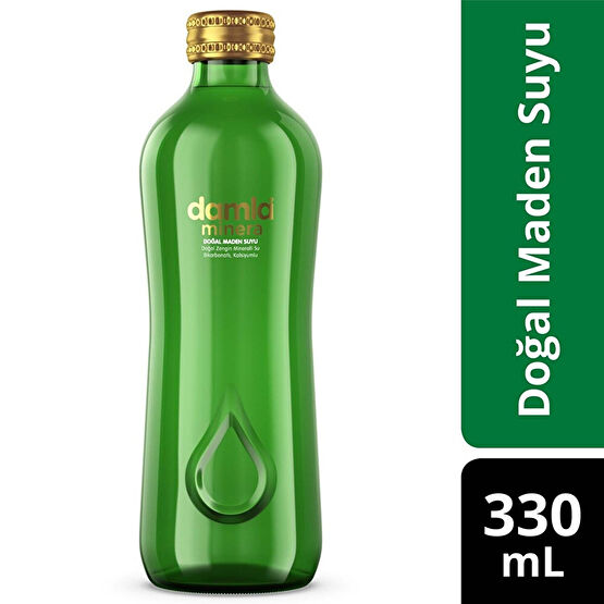 Damla Minera Mineralli Su Cam Premium Şişe 330 ml Maden Suyu ve Soda Fiyatı