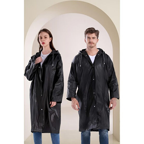 Deco Elit Kadın Erkek Yağmurluk Kapüşonlu Çıtçıtlı Eva Siyah Yağmurluk Yağmurluk & Panço (Outdoor) Fiyatı