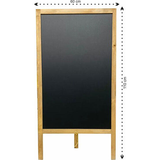 Decolfin Ahşap Ayaklı Menü Tahtası Kara Tahta 60X110 cm - Siyah Yazı Tahtası Kalemi Fiyatı