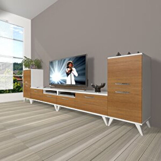 Decoraktiv Eko 9220 Slm Retro Tv Ünitesi Tv Sehpası Beyaz - Ceviz Tv Ünitesi / Sehpası Fiyatı