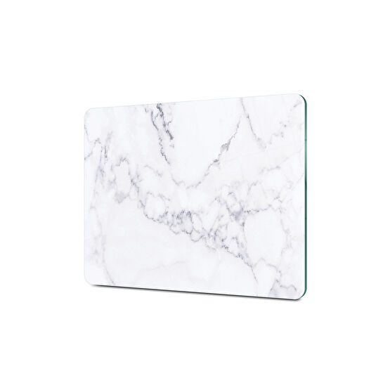 Decovetro Beyaz Mermer Görünümlü | Cam Kesme Tahtası - Kesim Tablası | 20cm X 30cm Kesme Tahtaları / Kesim Tablaları Fiyatı