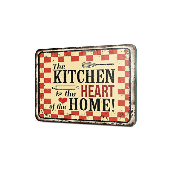Decovetro Cam Kesme Tahtası Ve Sunum Tablası | My Kitchen Heart Görünümlü | 30cm X 40cm Kesme Tahtaları / Kesim Tablaları Fiyatı