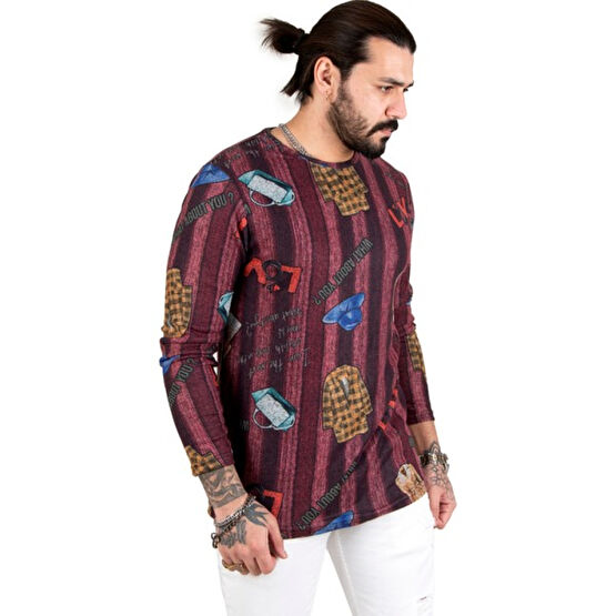 Deepsea Love Baskılı Slim Fit Yeni Sezon Erkek Sweatshirt 2303075 Erkek Sweatshirt Fiyatı