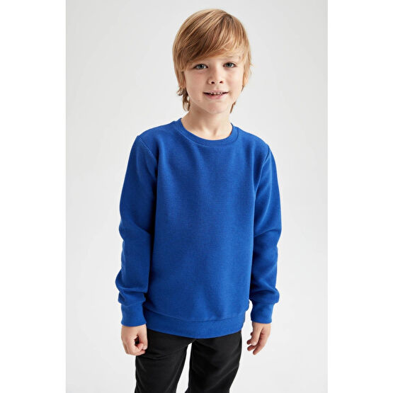 DeFacto Erkek Çocuk Regular Fit Bisiklet Yaka Sweatshirt 10-11 Yaş Beden