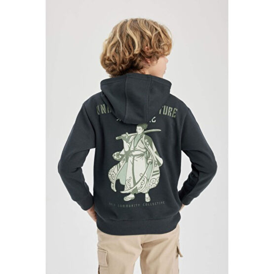 DeFacto Erkek Çocuk Sırt Baskılı Kapüşonlu Sweatshirt B9015A823CW Erkek Çocuk Sweatshirt Fiyatı