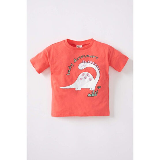 DeFacto Kız Bebek Regular Fit Bisiklet Yaka Dinazor Baskılı Kısa Kollu Tişört Z9233A223SM Bebek T-shirt Fiyatı