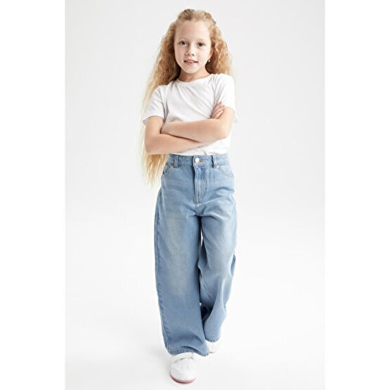 DeFacto Kız Çocuk Geniş Paça Jean Pantolon W5915A623SM Kız Çocuk Pantolon Fiyatı